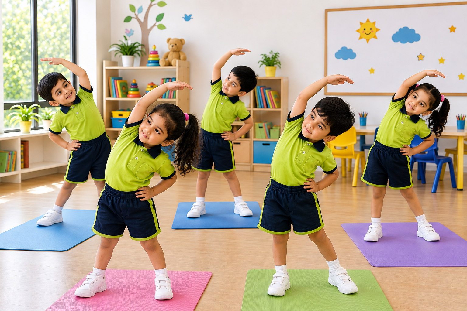 Children building confidence together during Personality Building class